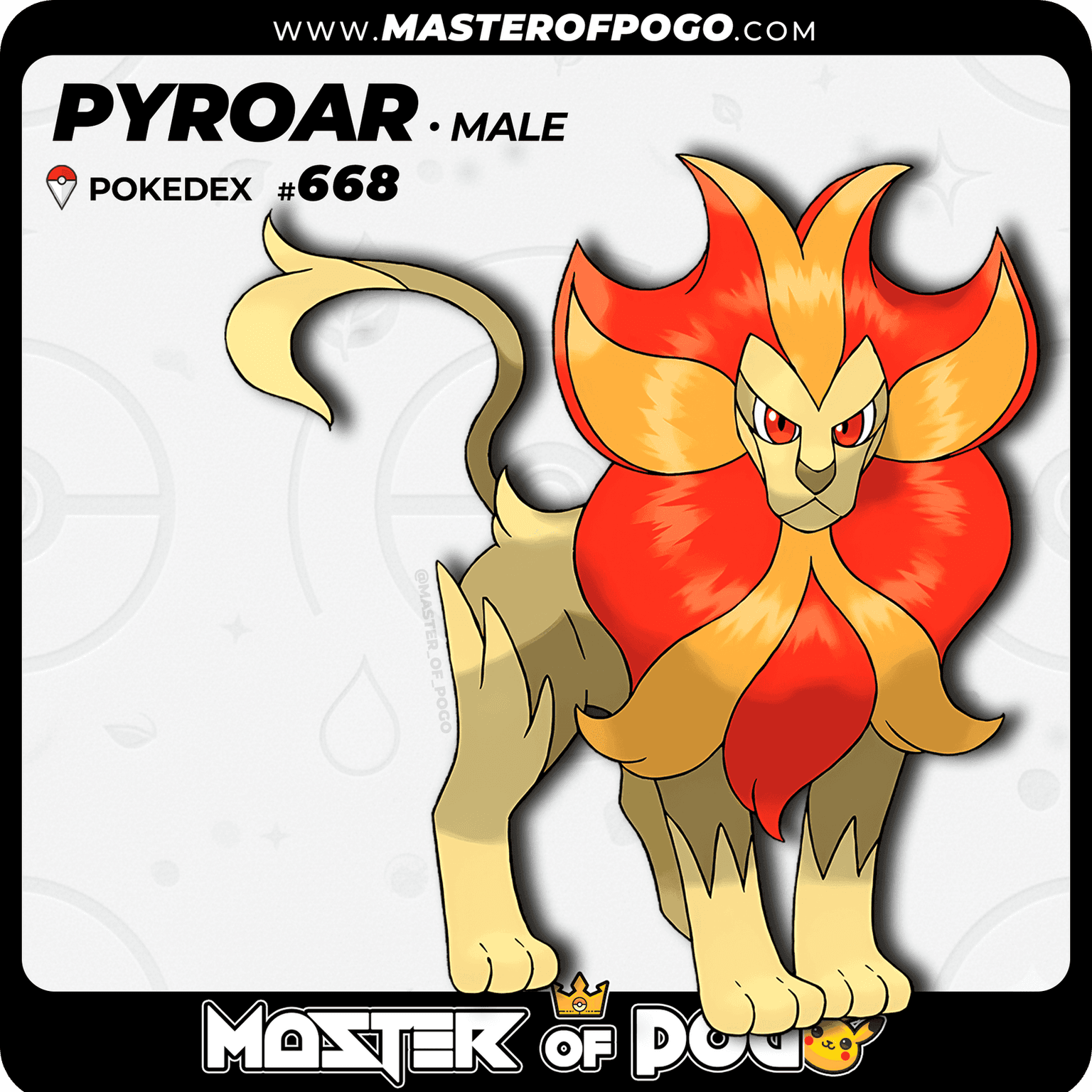 #668 - Male PYROAR — alternate view